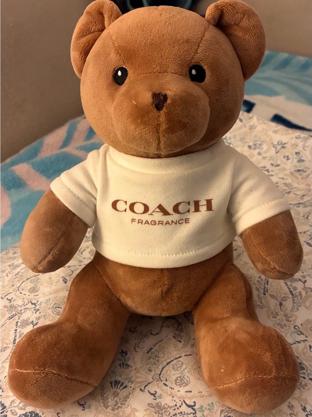Coach Brown Plush Bear with White Logo Tee